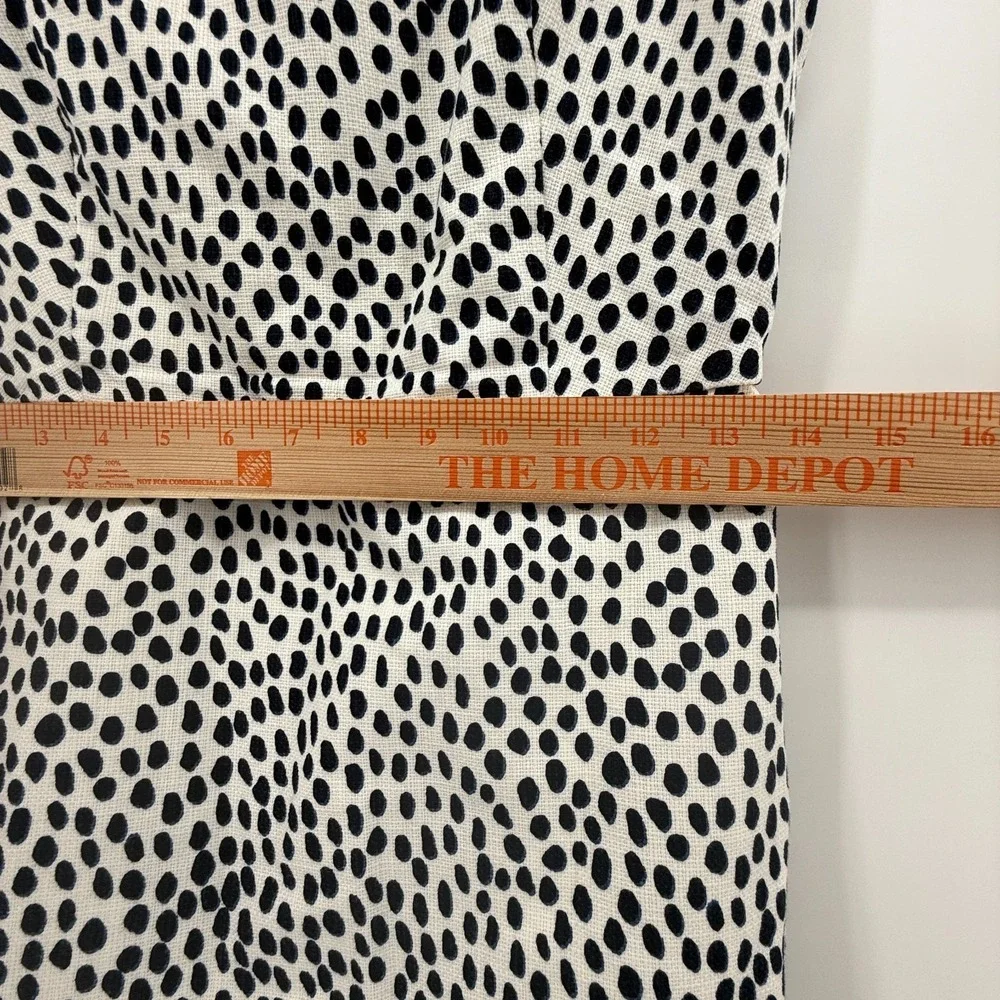 J Crew Textured Size 4 Weave Ink Ivory‎ Spot Dress Preppy Neutral Career Capsule